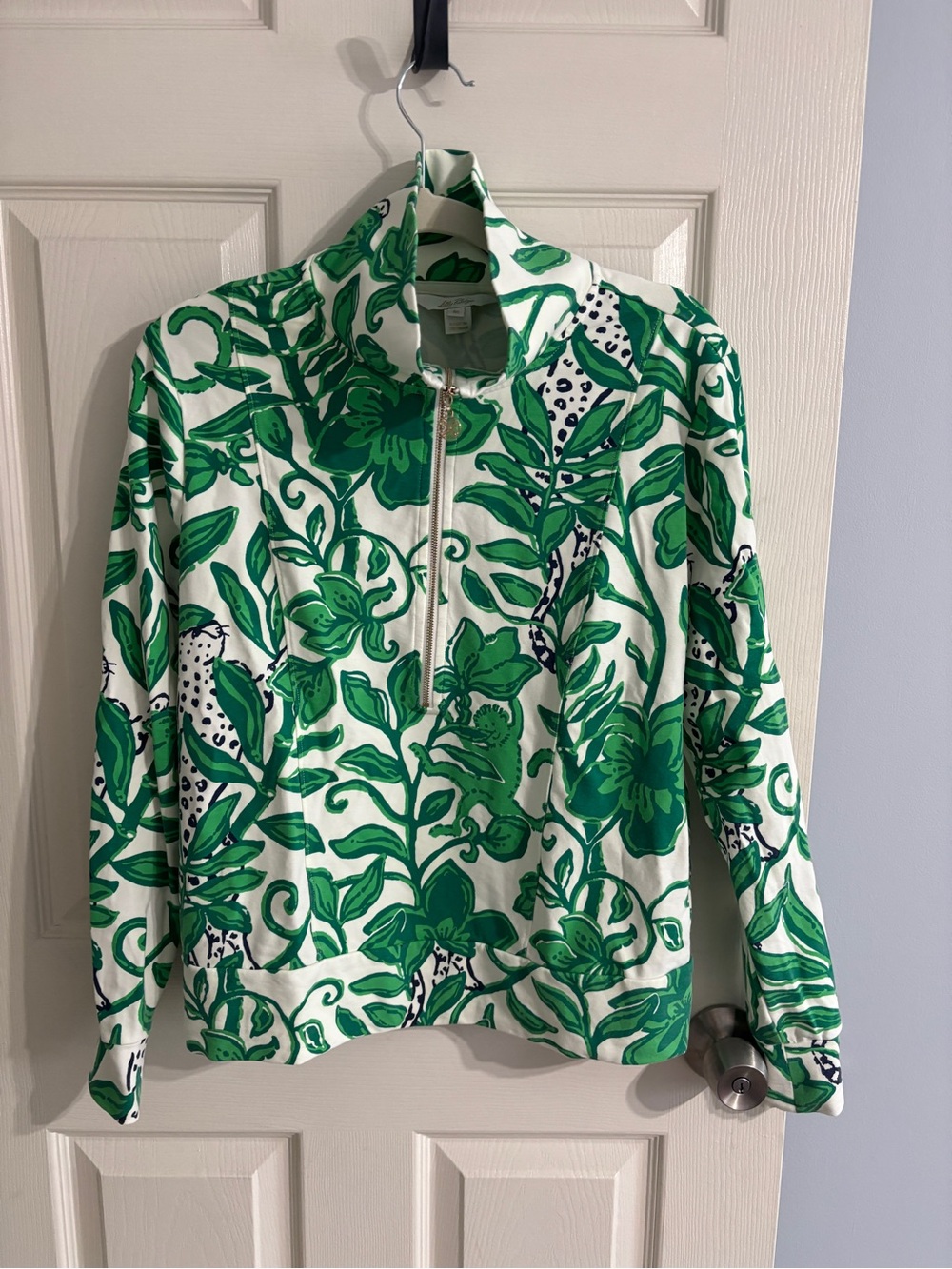 Lilly Pulitzer Green & White Monkey Eleni Pullover